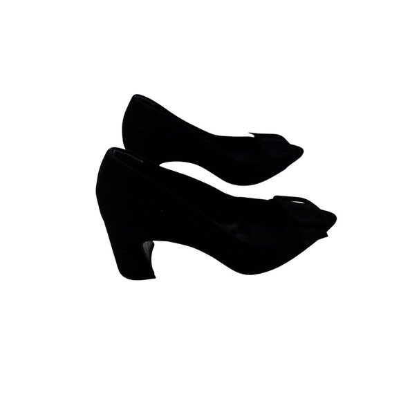 Anne Klein iFlex Size 7.5   Business Casual Suede Bow Pointed Toe Pumps Sample - Picture 11 of 13